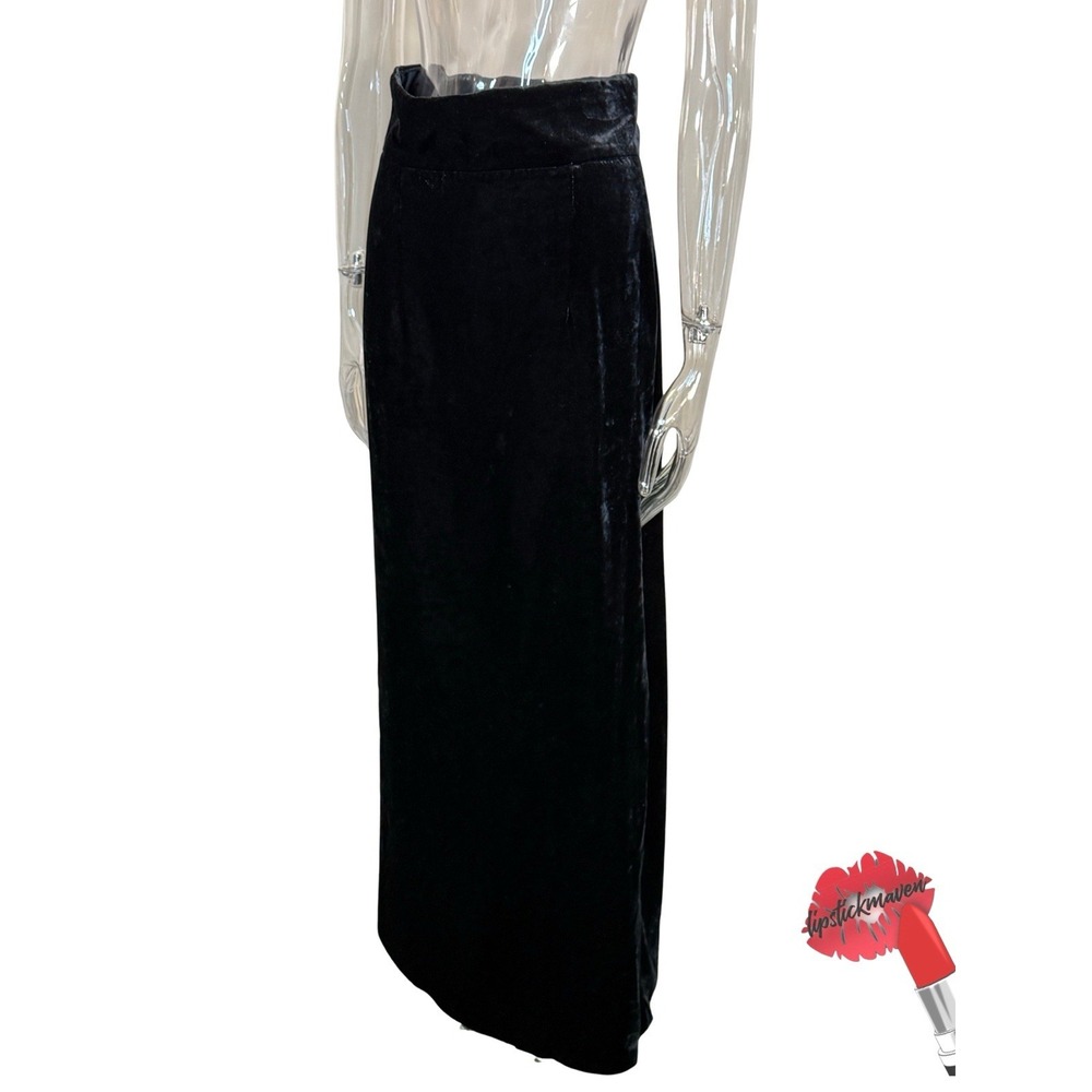 Zara Velvet Maxi Skirt Women‎ Medium Black High Waisted Goth Whimsigoth Witchy